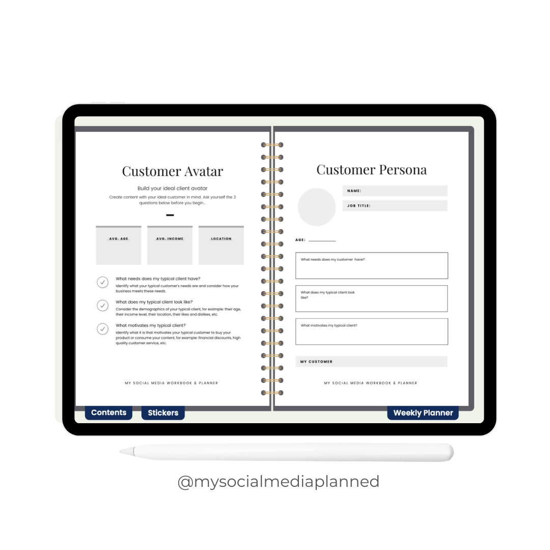 Social Media Marketing Planner and Workbook (Digital Edition, GoodNotes, iPad, PDF)