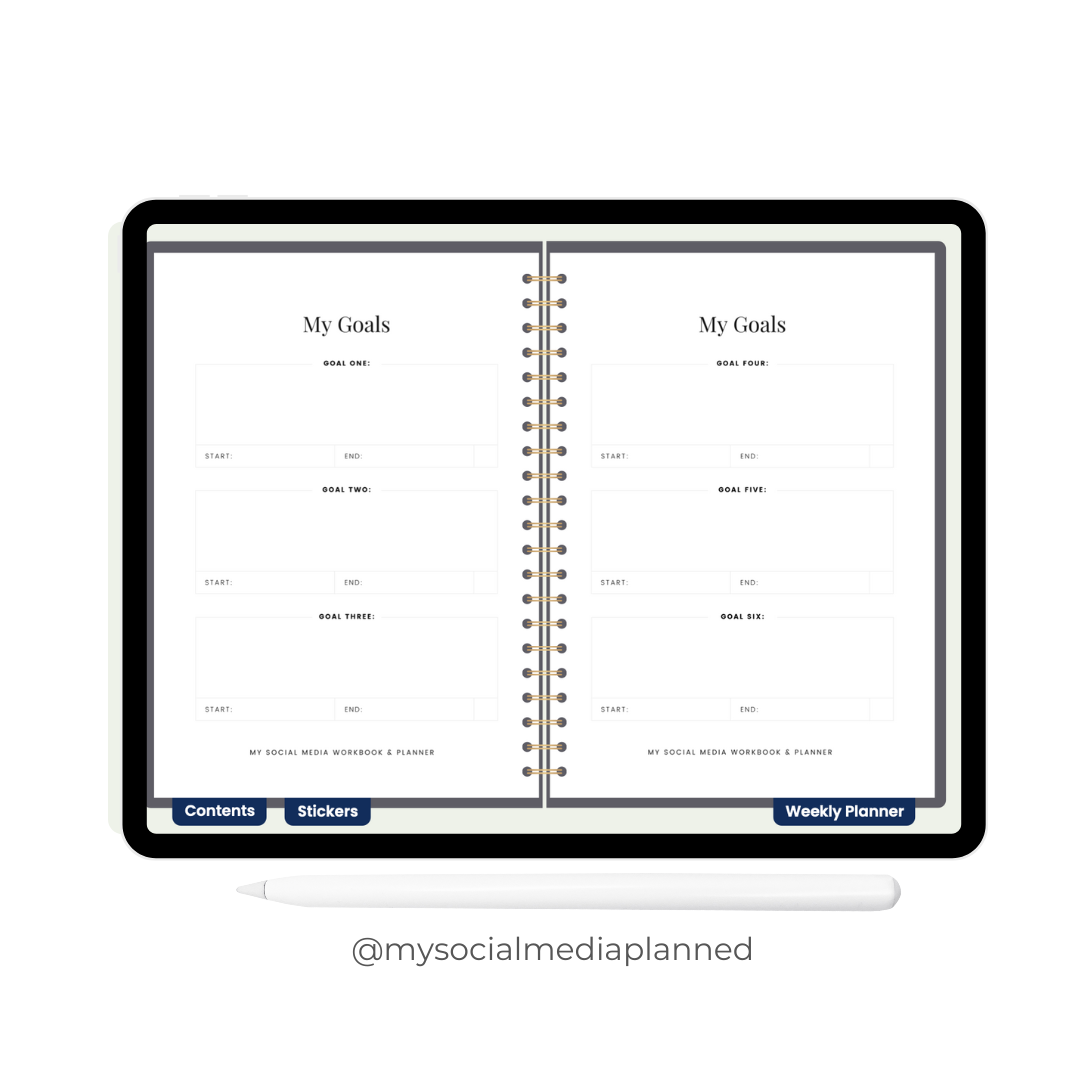 Social Media Marketing Planner and Workbook (Digital Edition, GoodNotes, iPad, PDF)