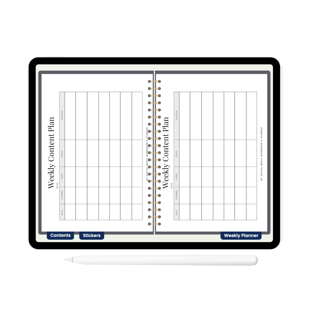 Social Media Marketing Planner and Workbook (Digital Edition, GoodNotes, iPad, PDF)
