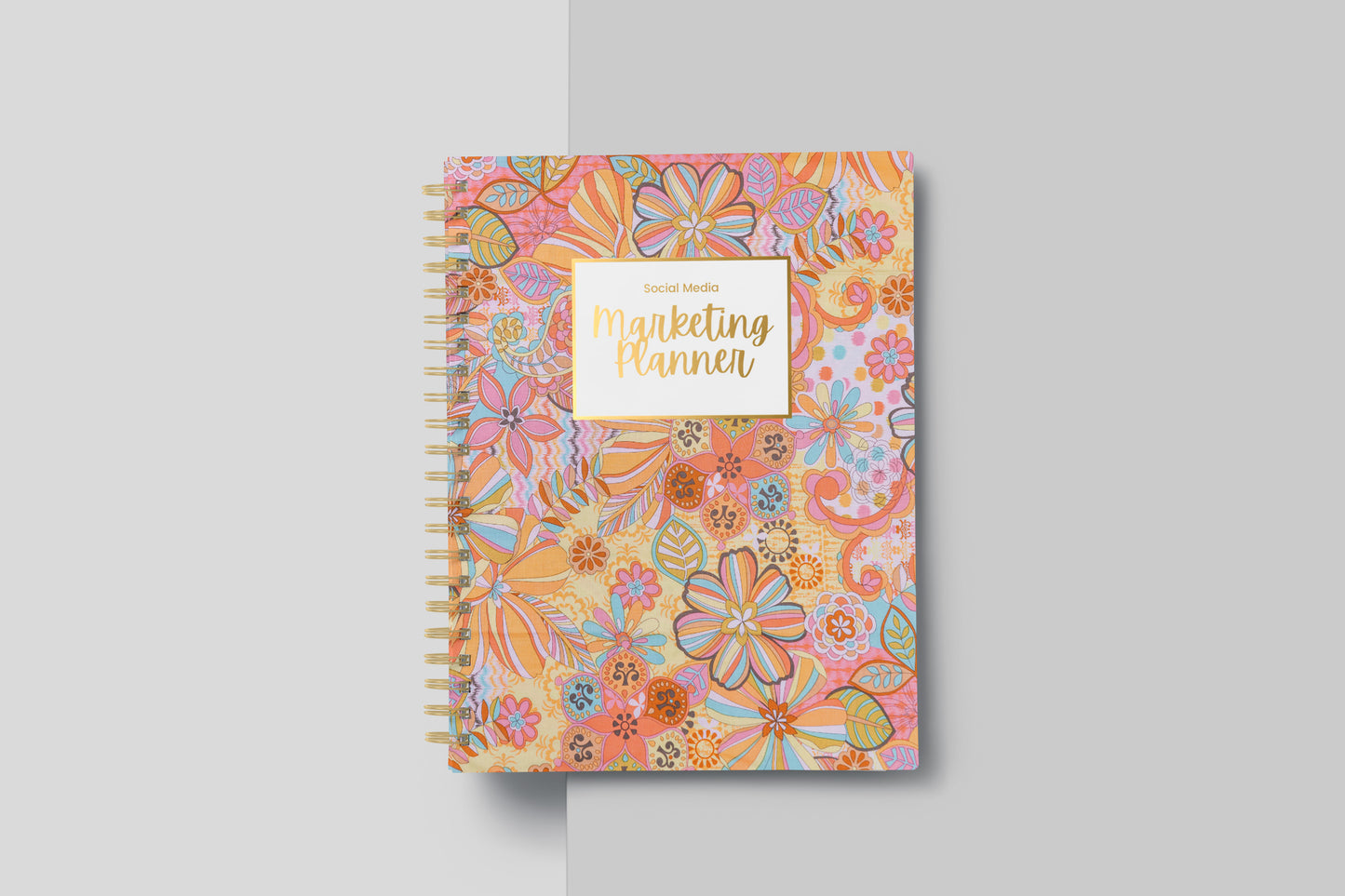 Social Media Content Planner and Workbook Bright Florals (Undated)