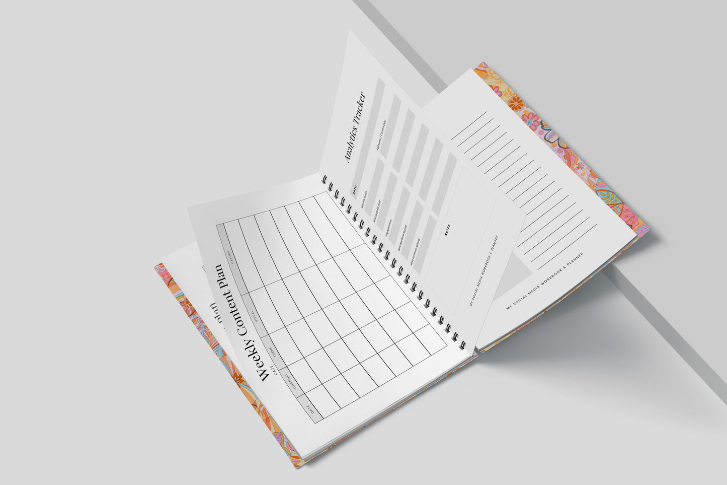 Social Media Content Planner and Workbook Bright Florals (Undated)