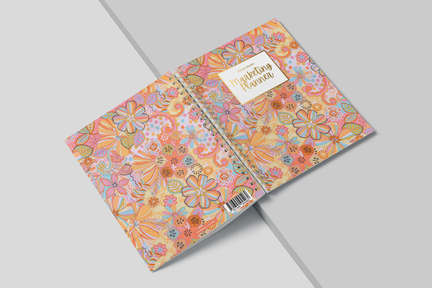 Social Media Content Planner and Workbook Bright Florals (Undated)