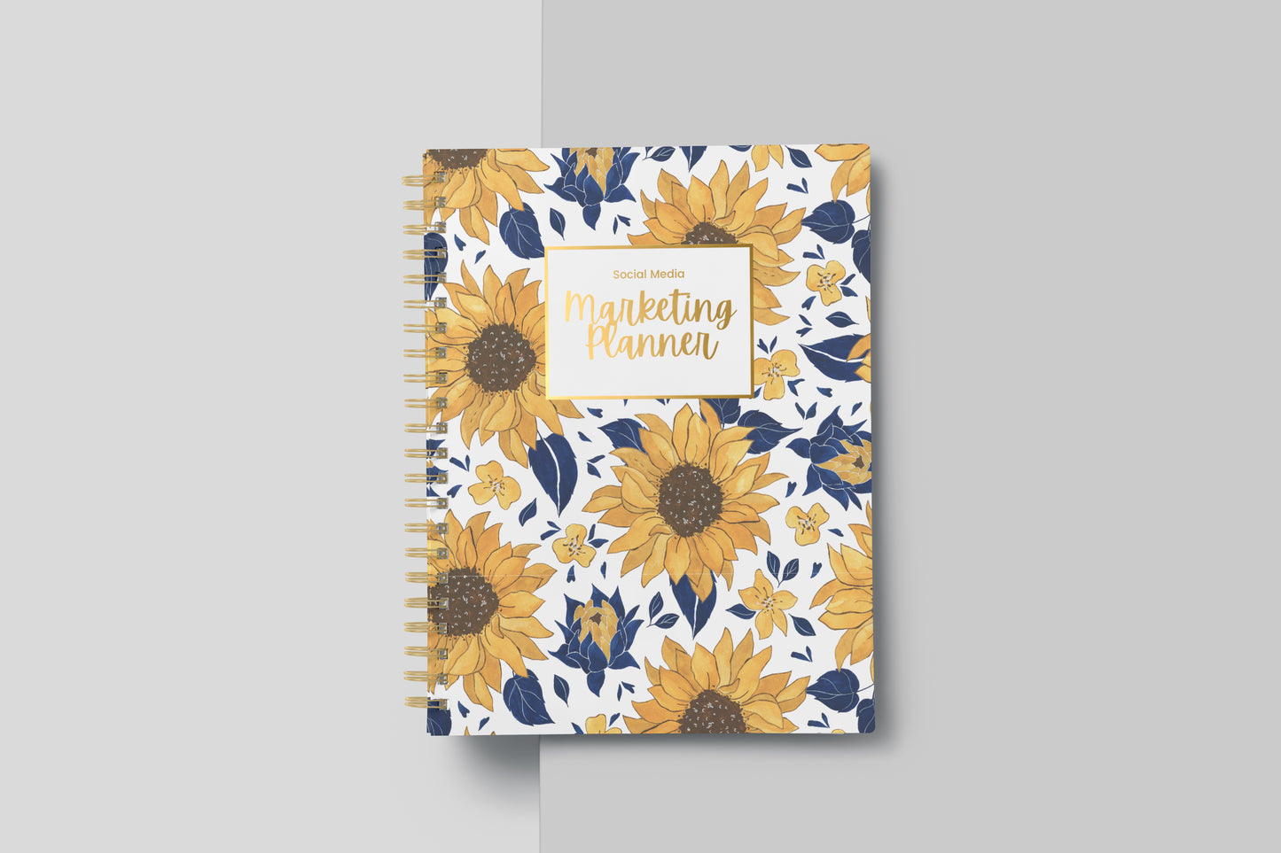 Social Media Content Planner and Workbook Sunflower Design (Undated)
