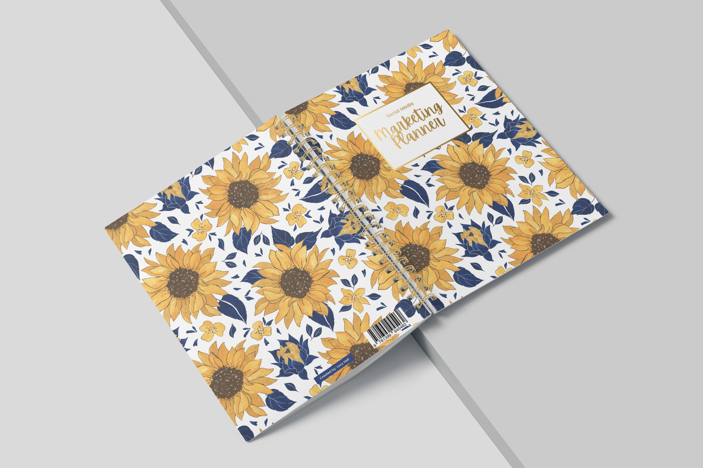 Social Media Content Planner and Workbook Sunflower Design (Undated)