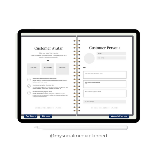 Social Media Marketing Planner and Workbook (Digital Edition, GoodNotes, iPad, PDF)