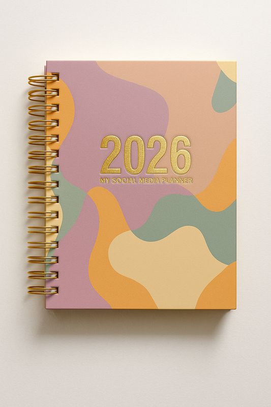 2026 Social Media Planner and Diary + Awareness Dates - Abstract Organic