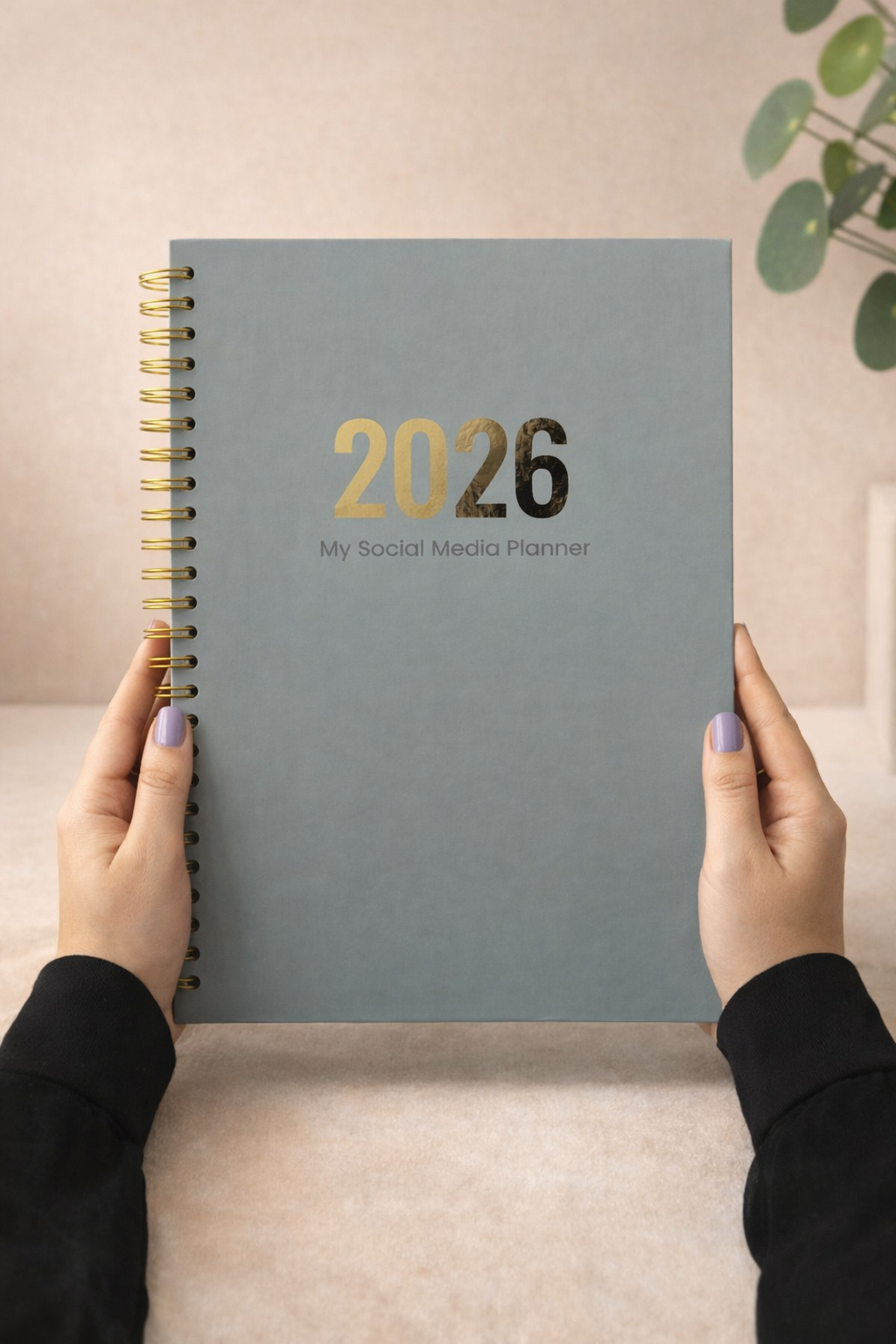 2026 Social Media Planner A4 Desk + Awareness Dates - Luxe Minimal Sage