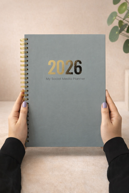 2026 Social Media Planner A4 Desk + Awareness Dates - Luxe Minimal Sage