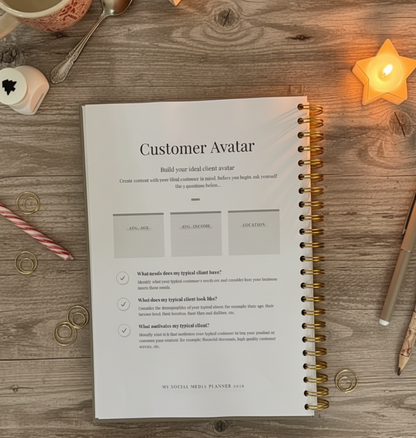 2026 Social Media Planner - A4 Desk + Awareness Dates - Abstract Organic