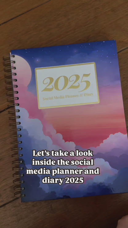 2025 Social Media Planner and Diary + Awareness Dates - Mystical Sun and Moon