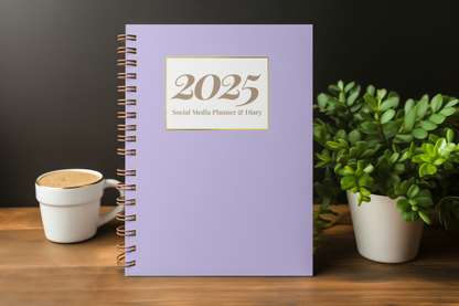 2025 Social Media Planner and Diary + Awareness Dates - Lilac Gold