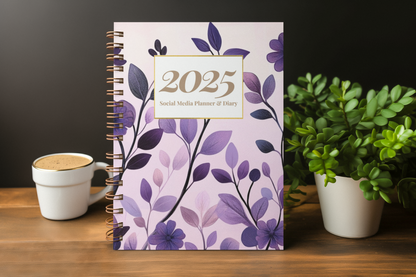 2025 Social Media Planner and Diary + Awareness Dates - Lilac Leaves