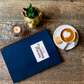 Undated Social Media Content Planner and Workbook  Blue and Gold