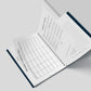 Undated Social Media Content Planner and Workbook  Blue and Gold