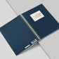 Undated Social Media Content Planner and Workbook  Blue and Gold