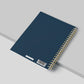 Undated Social Media Content Planner and Workbook  Blue and Gold