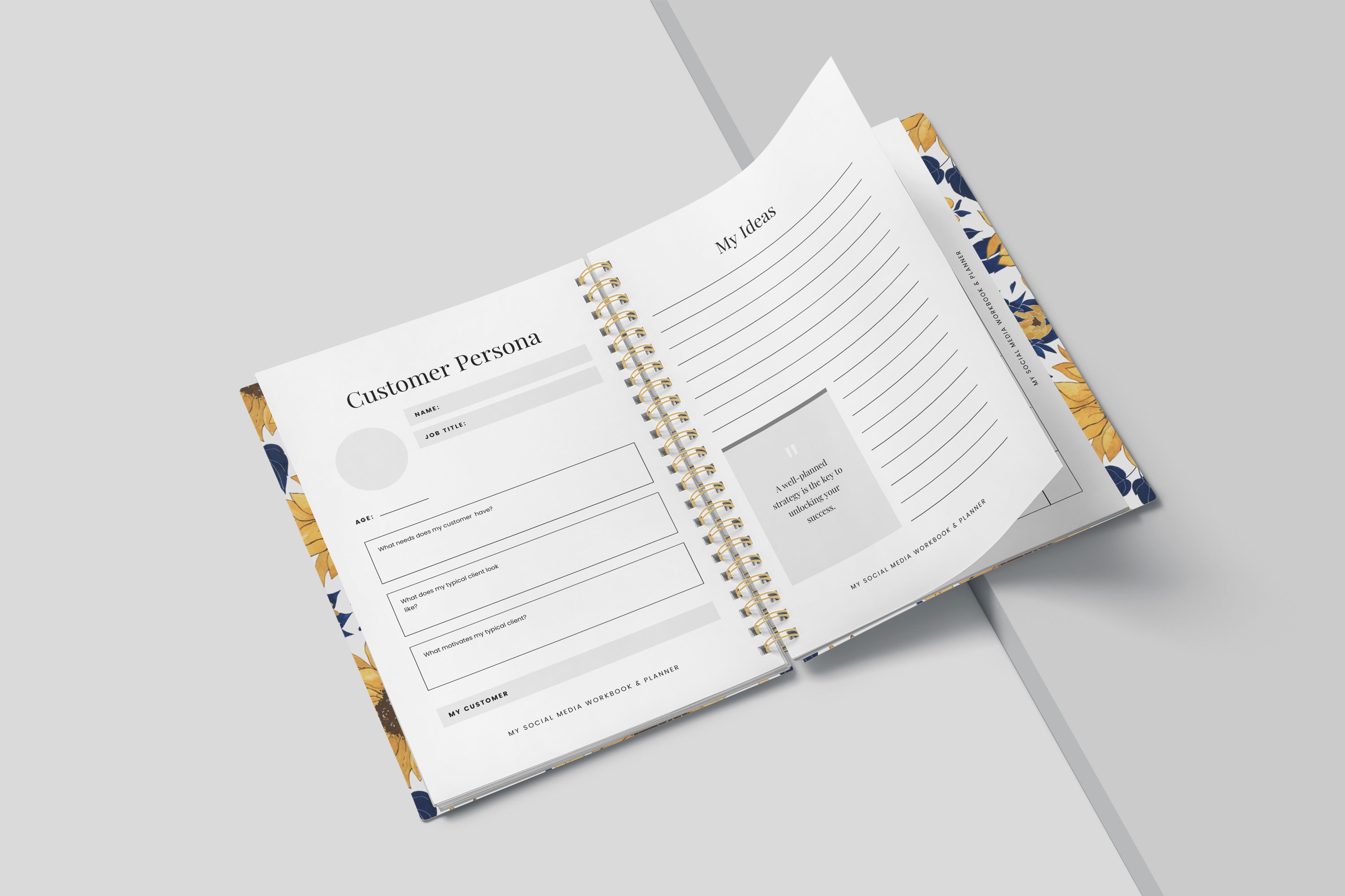 Content Planner | Blog Planner | Social Media Planner | Social Media Marketing Planner | Business Planner | Faux Gold Foil Work Like orders A Boss