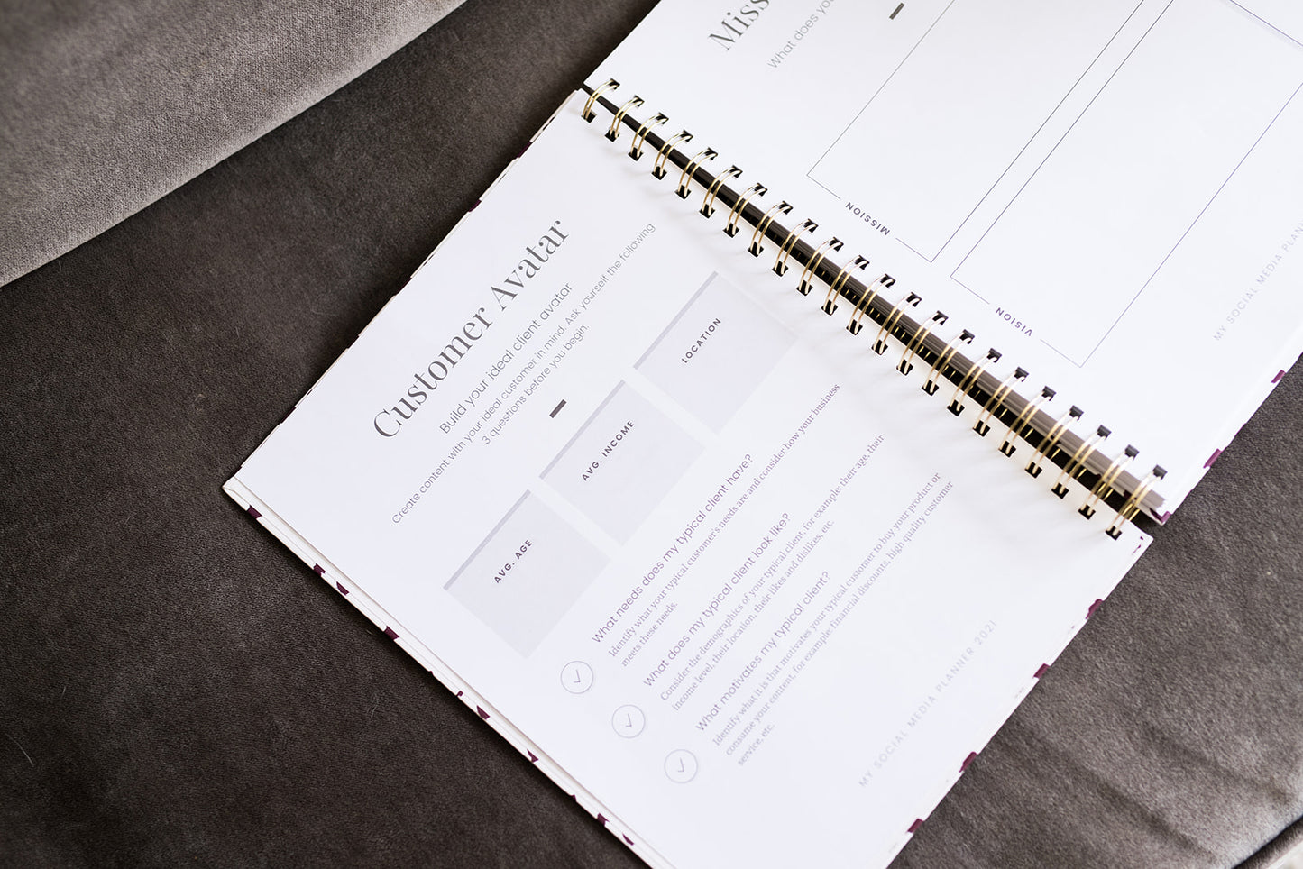 2025 Social Media Planner and Diary + Awareness Dates - Lilac Gold